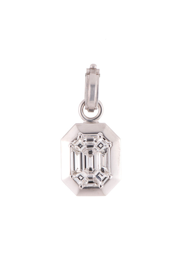 Sylva & Cie 18k White Gold Mosaic Diamond Pendant