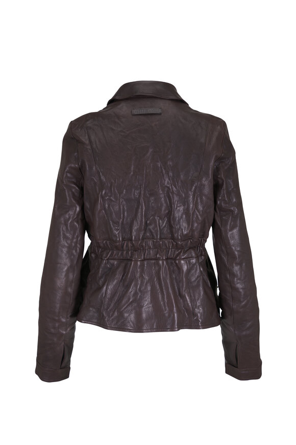 Miu Miu Dark Brown Leather Jacket - view 3