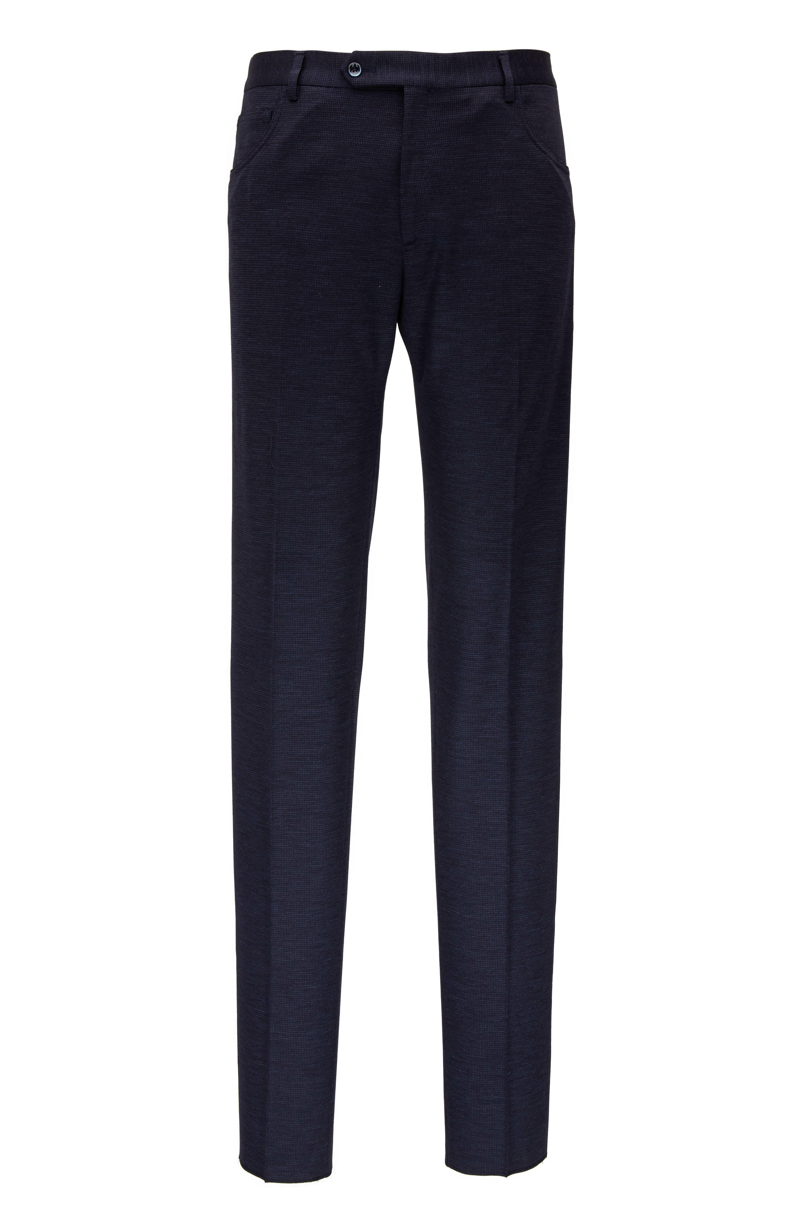 Zanella - Navy Blue Wool Knit Five Pocket Pant
