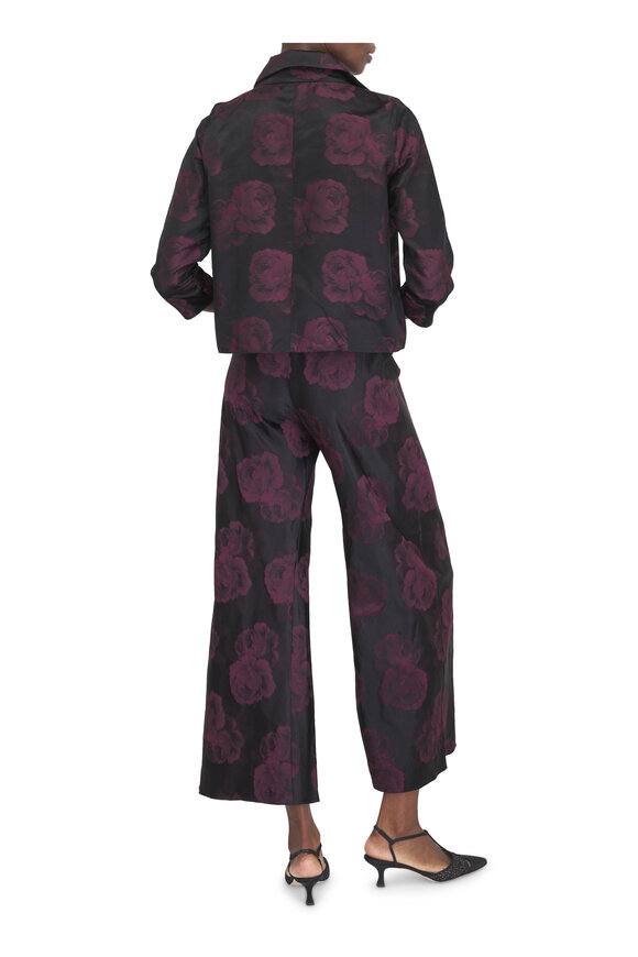Peter Cohen Chute Burgundy Silk Floral Camo Pant - view 3