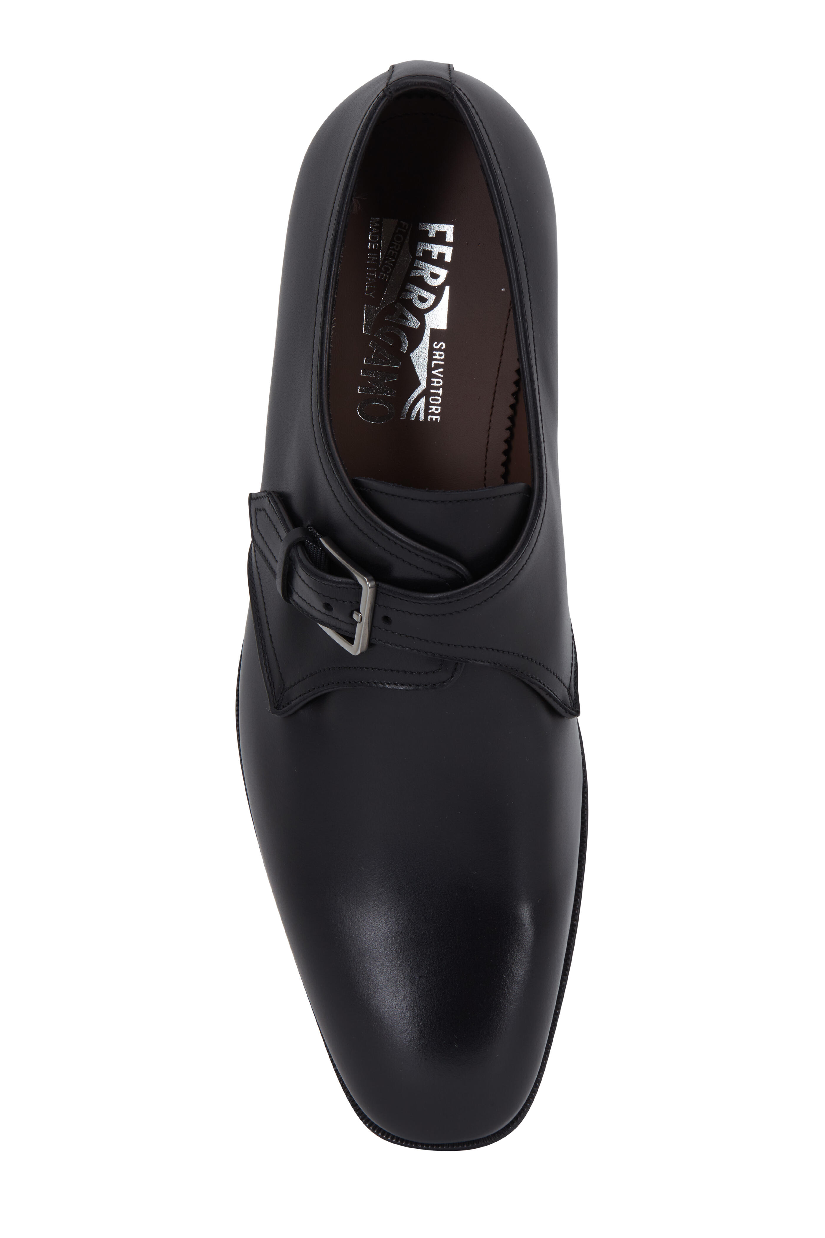 Ferragamo - Alessandro Black Leather Monk Shoe