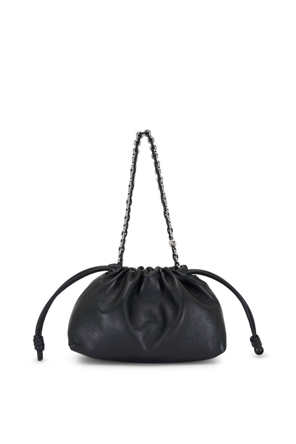 Loewe - Flamenco Black Deerskin Leather Bag