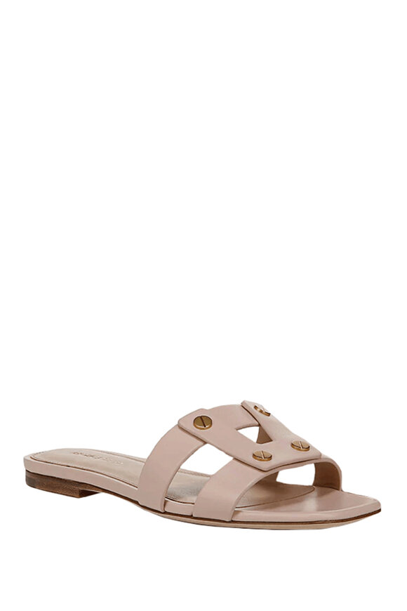 Brunello Cucinelli - Rosa Monili Leather Thong Sandal