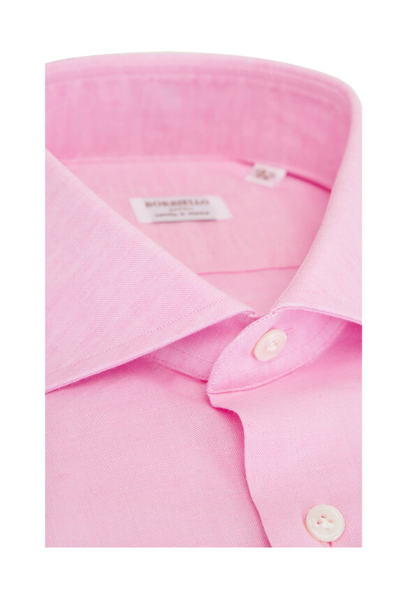 Borriello - Solid Pink Cotton Dress Shirt | Mitchell Stores