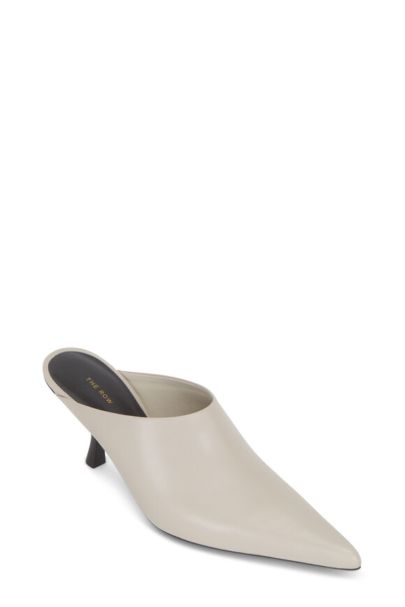 The Row - Bourgeoisie Pearl Gray Leather Mule, 65mm 