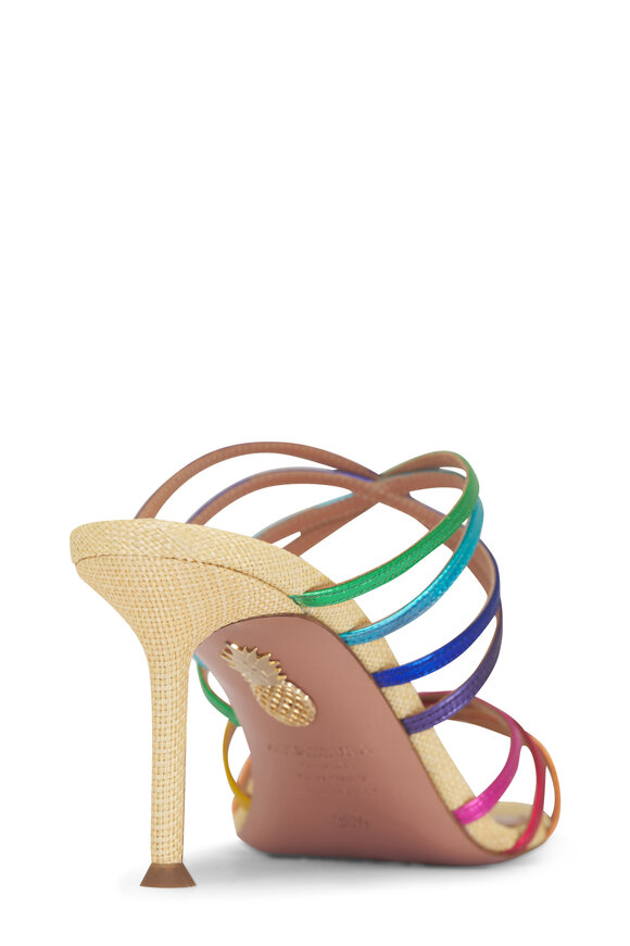 Aquazzura Tell Me Multicolor Leather Sandal, 75mm - view 4