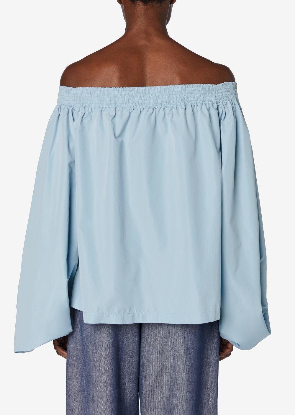Derek Lam - Pale Blue Cotton Off-The-Shoulder Blouse