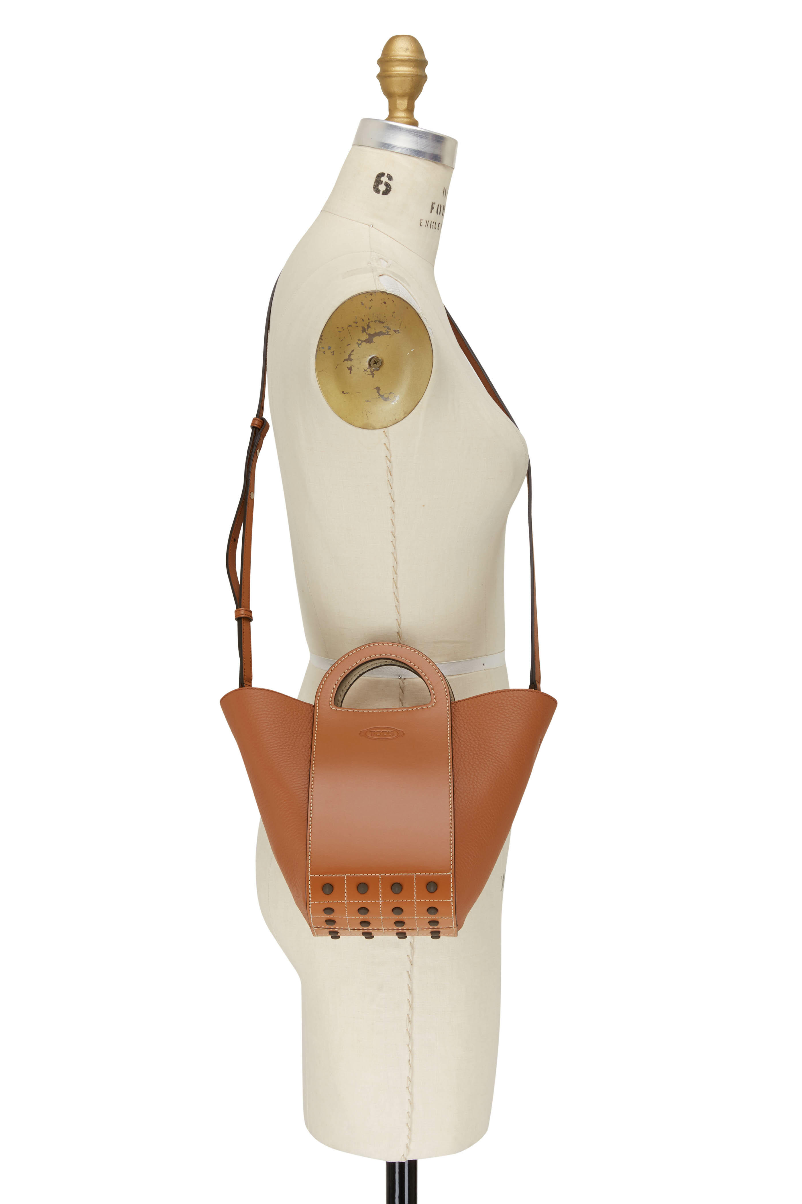 Tod's - Gommini Tan Leather Mini Tote | Mitchell Stores