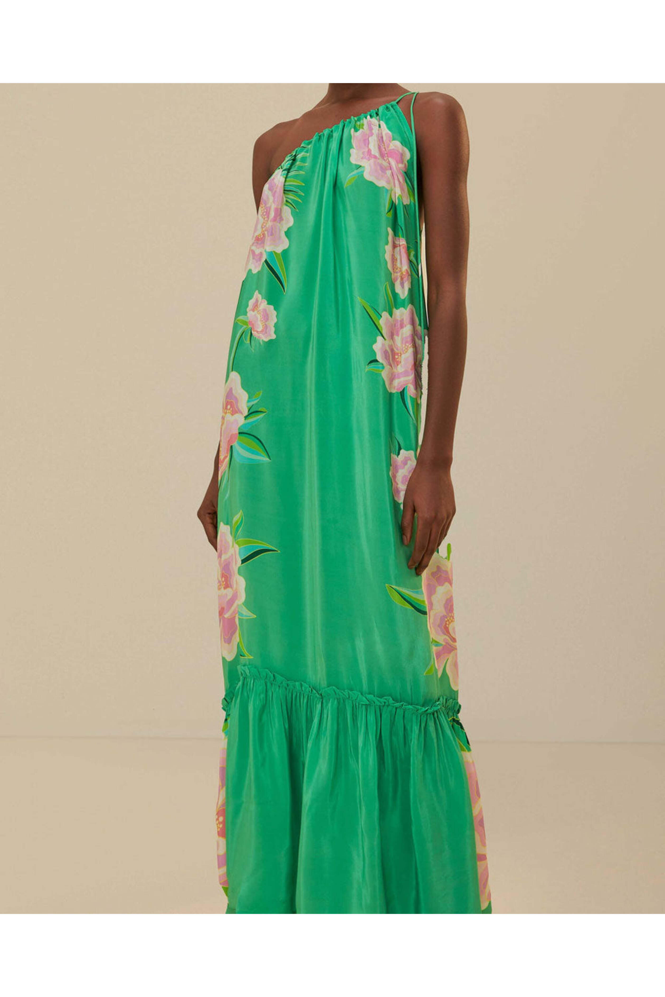 Farm Rio - Green Floral Vibing Maxi Dress
