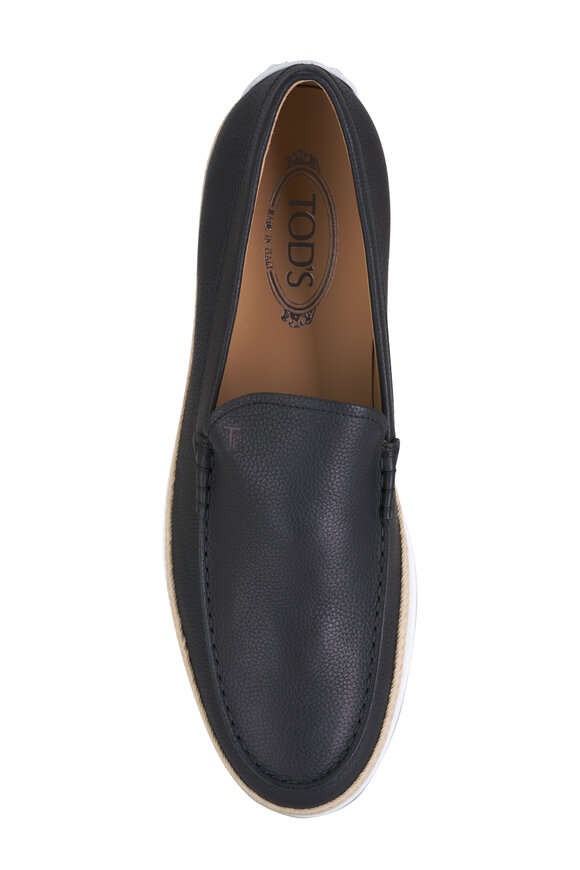 Tod's - TV Black Leather Espadrille Loafer