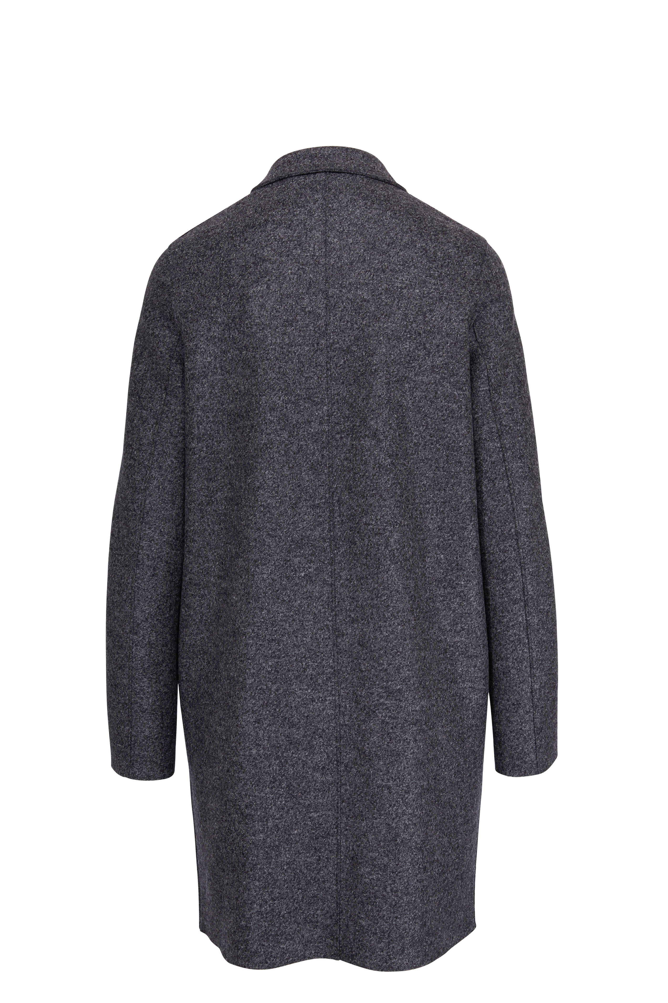 Harris Wharf - Anthracite Cocoon Pressed Wool Coat