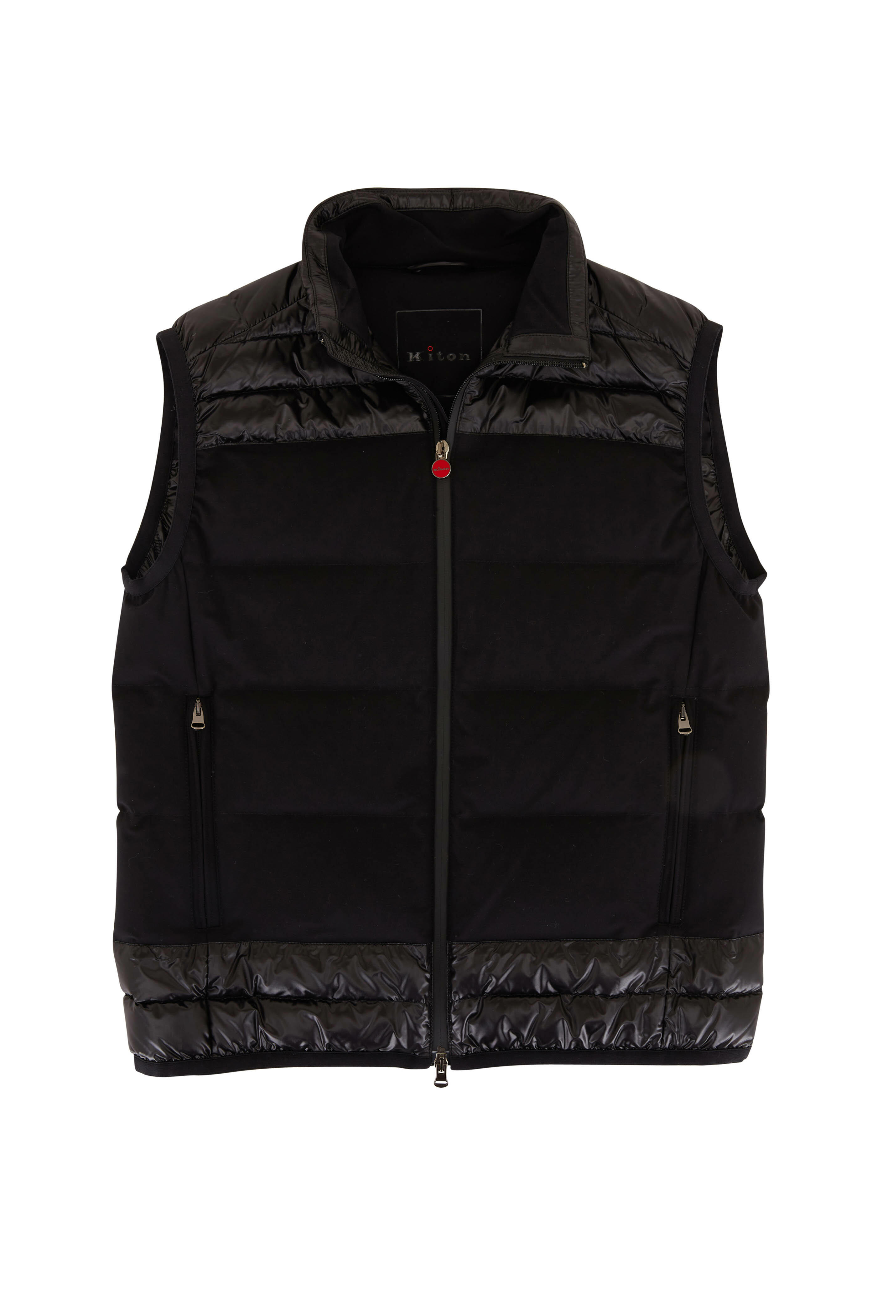 Kiton - Black Down Quilted Vest | Mitchell Stores