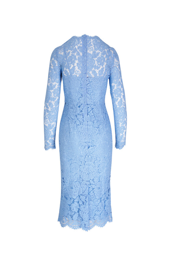 Dolce & Gabbana - Lilac Floral Lace A-Line Midi Dress 