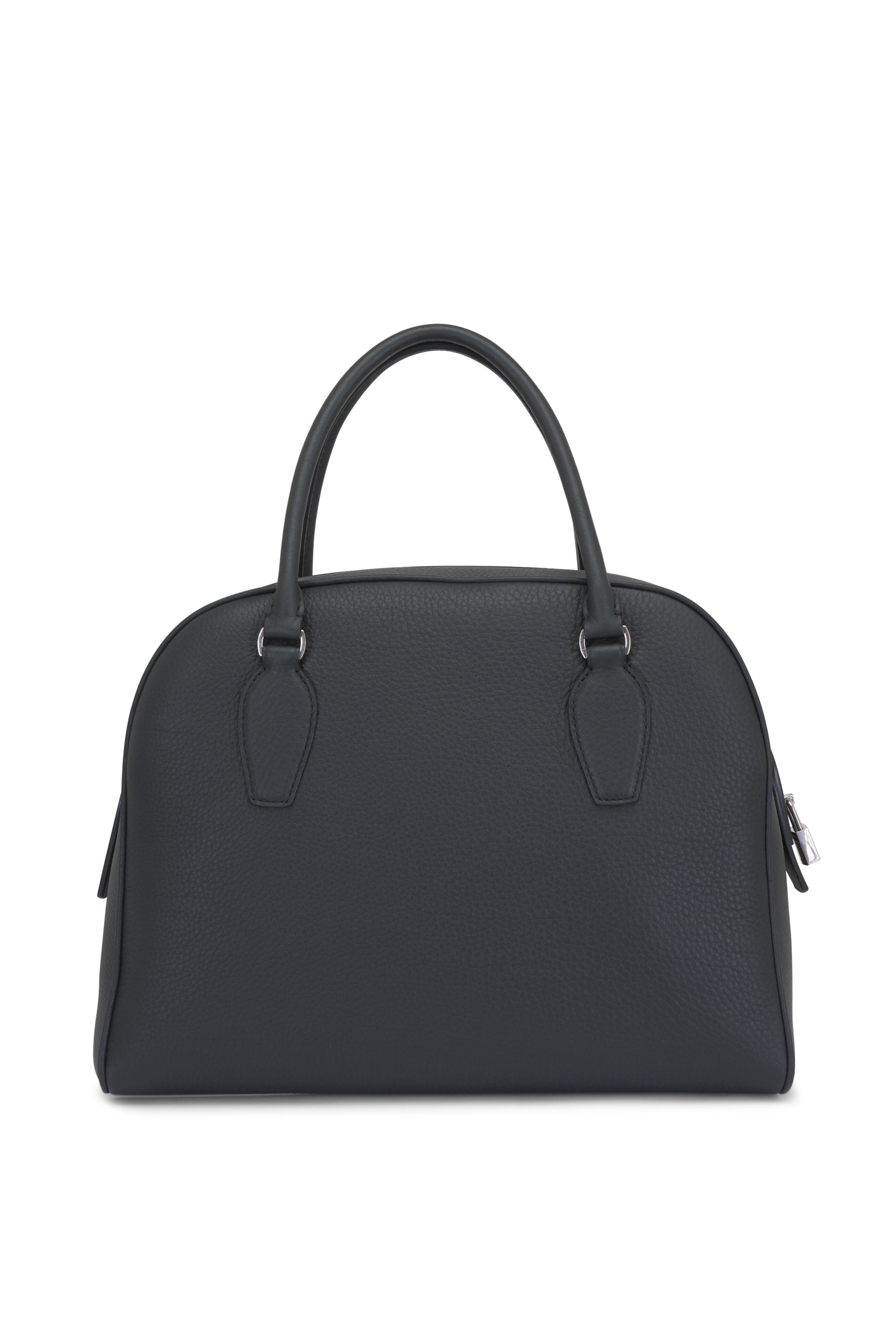 24AW new/The Row レザースモールビンドル Bag Black The Row - India 12 Dark Pine Ans Leather Top Handle Bag