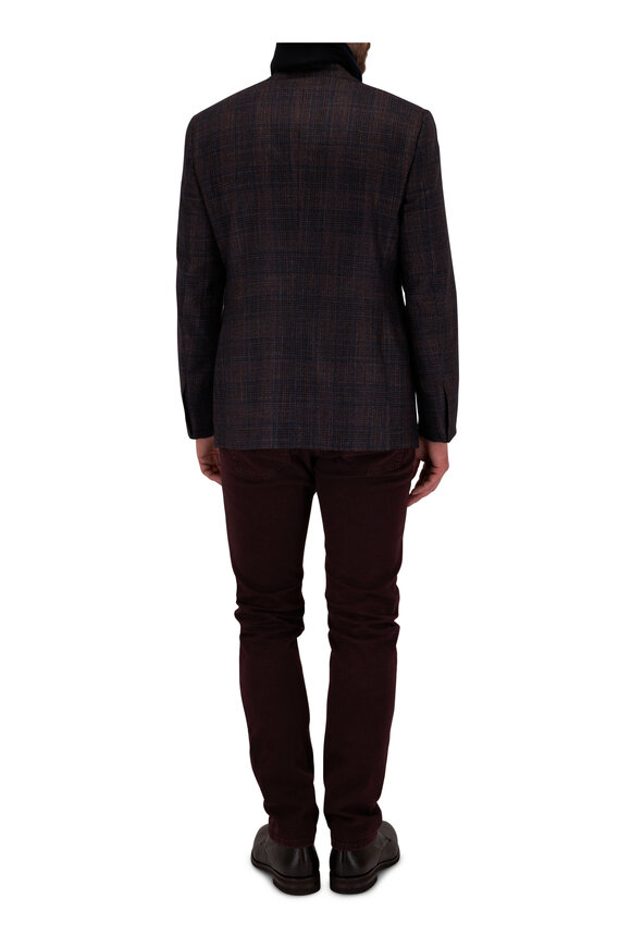 Atelier Munro - Brown & Blue Plaid Wool Blend Sportcoat