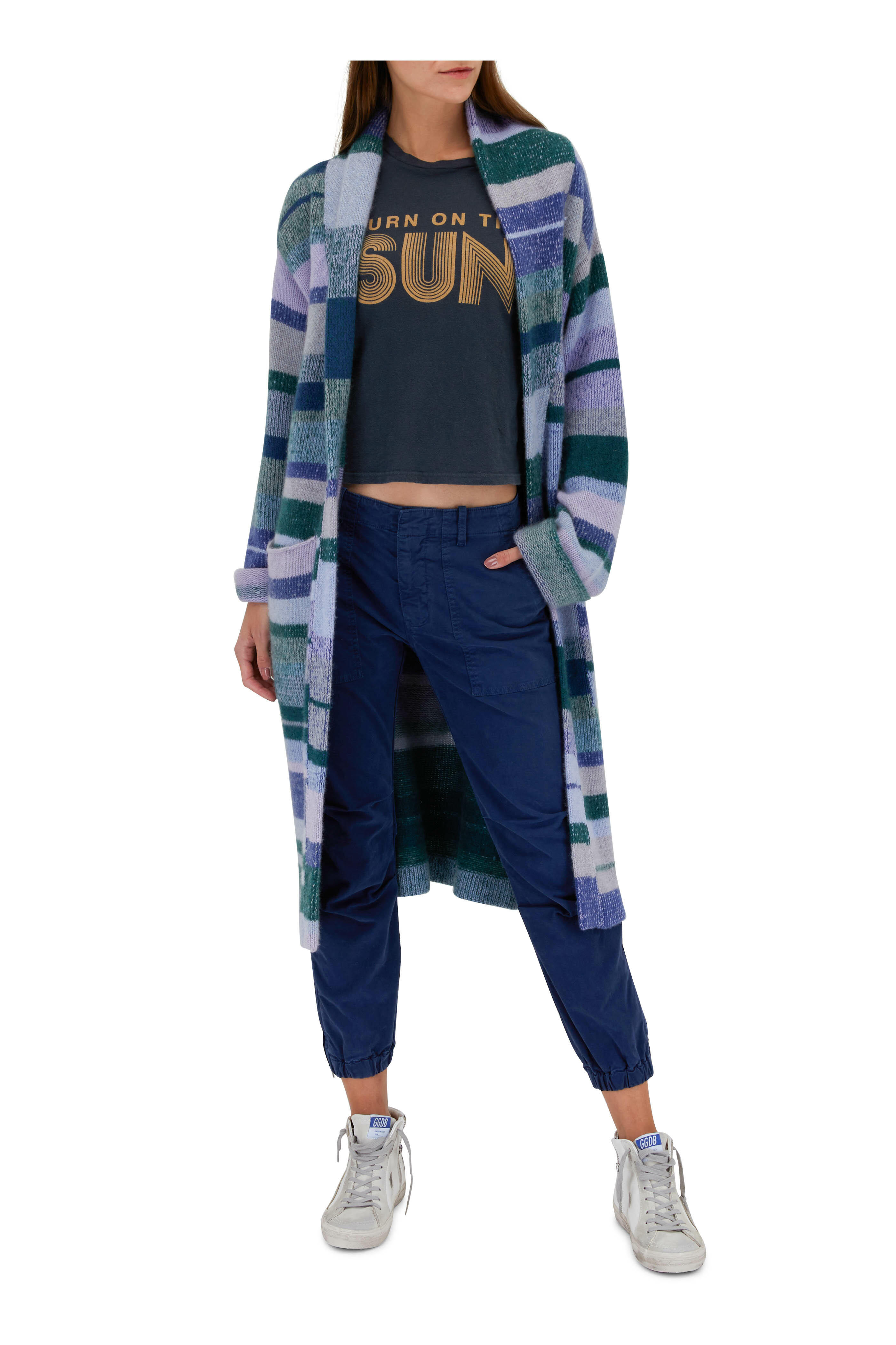 Golden Goose - Slide White & Gray Leather High Top Sneaker