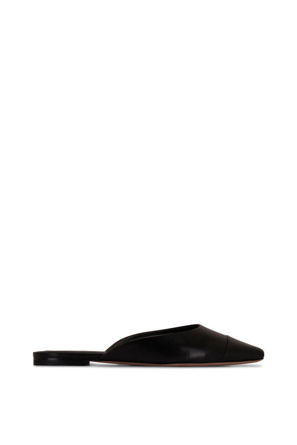 Veronica Beard - Carlotta Black Leather Flat Mule