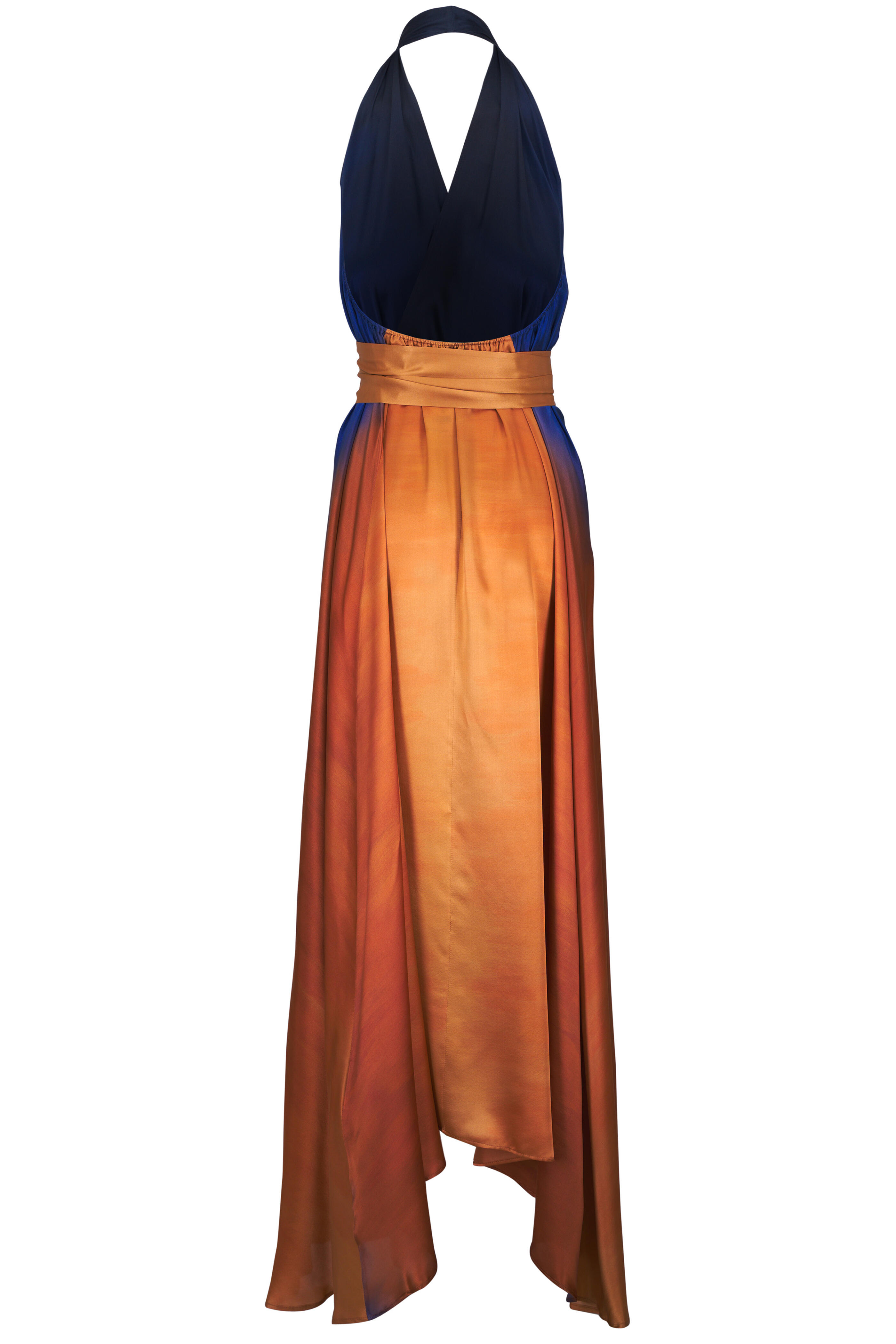 Kiton - Blue Ombre Silk Wrap Dress