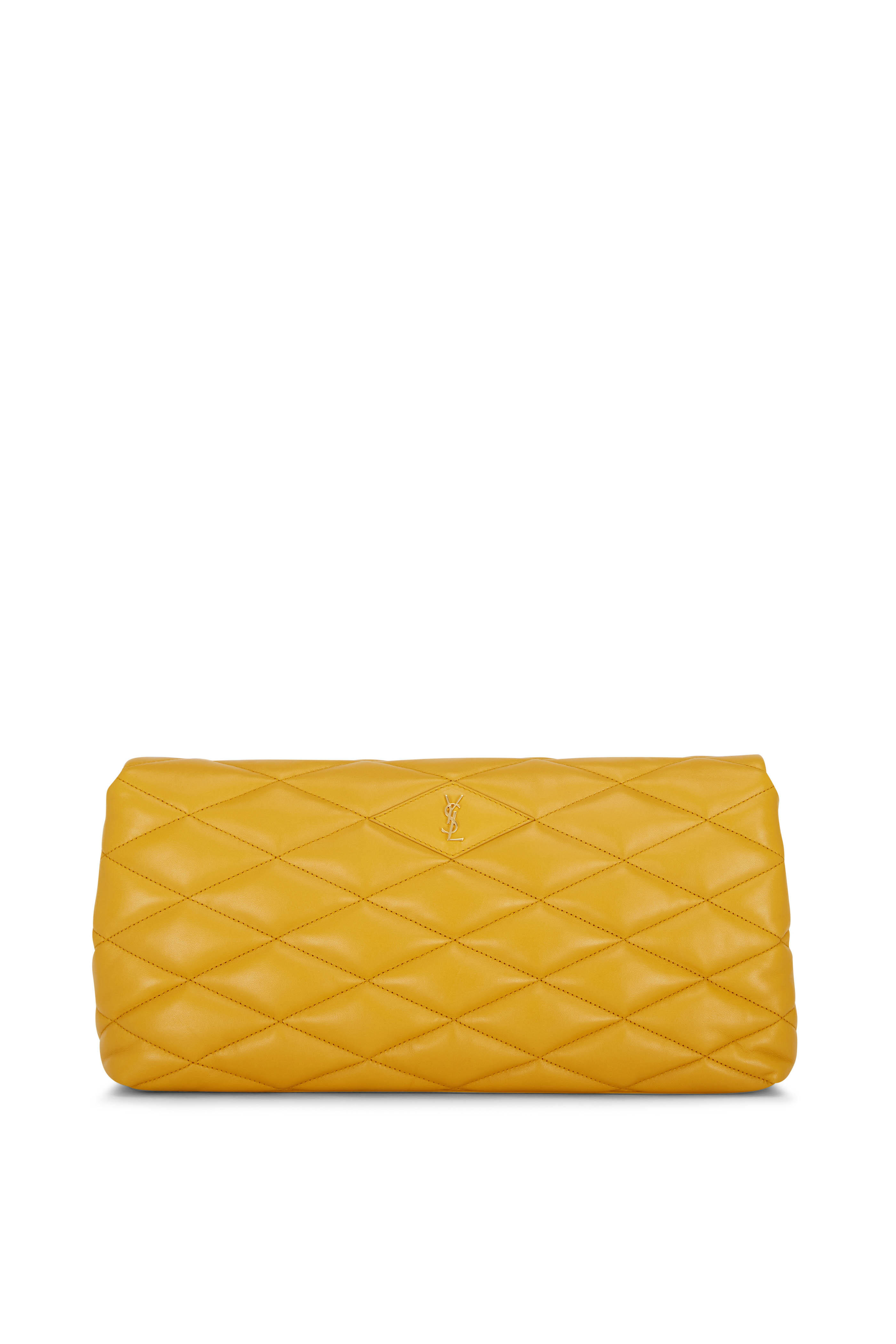 Saint Laurent - Sade Saffran Leather Puffer Clutch