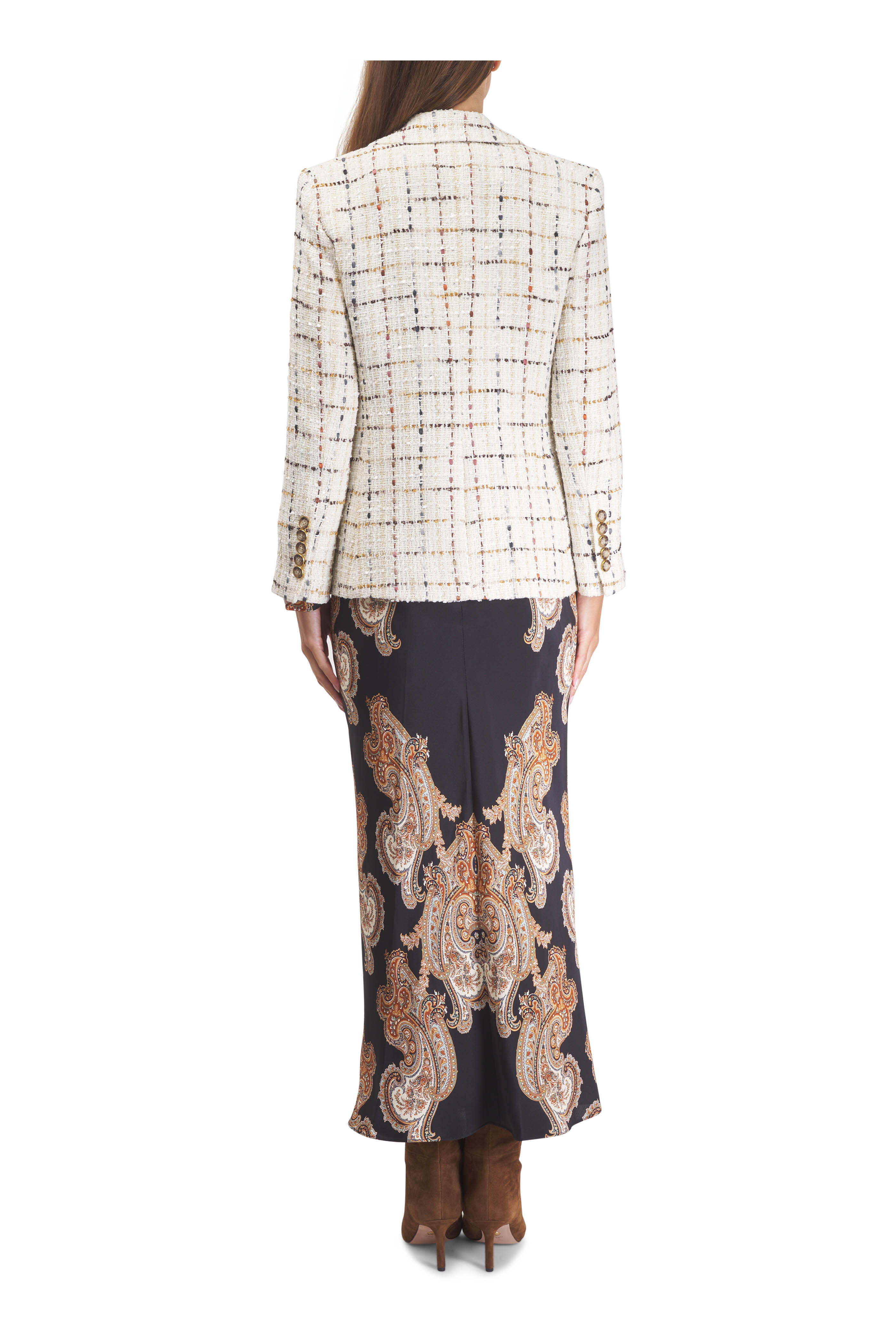 Veronica Beard - Healy Ecru Multicolor Tweed Dickey Jacket