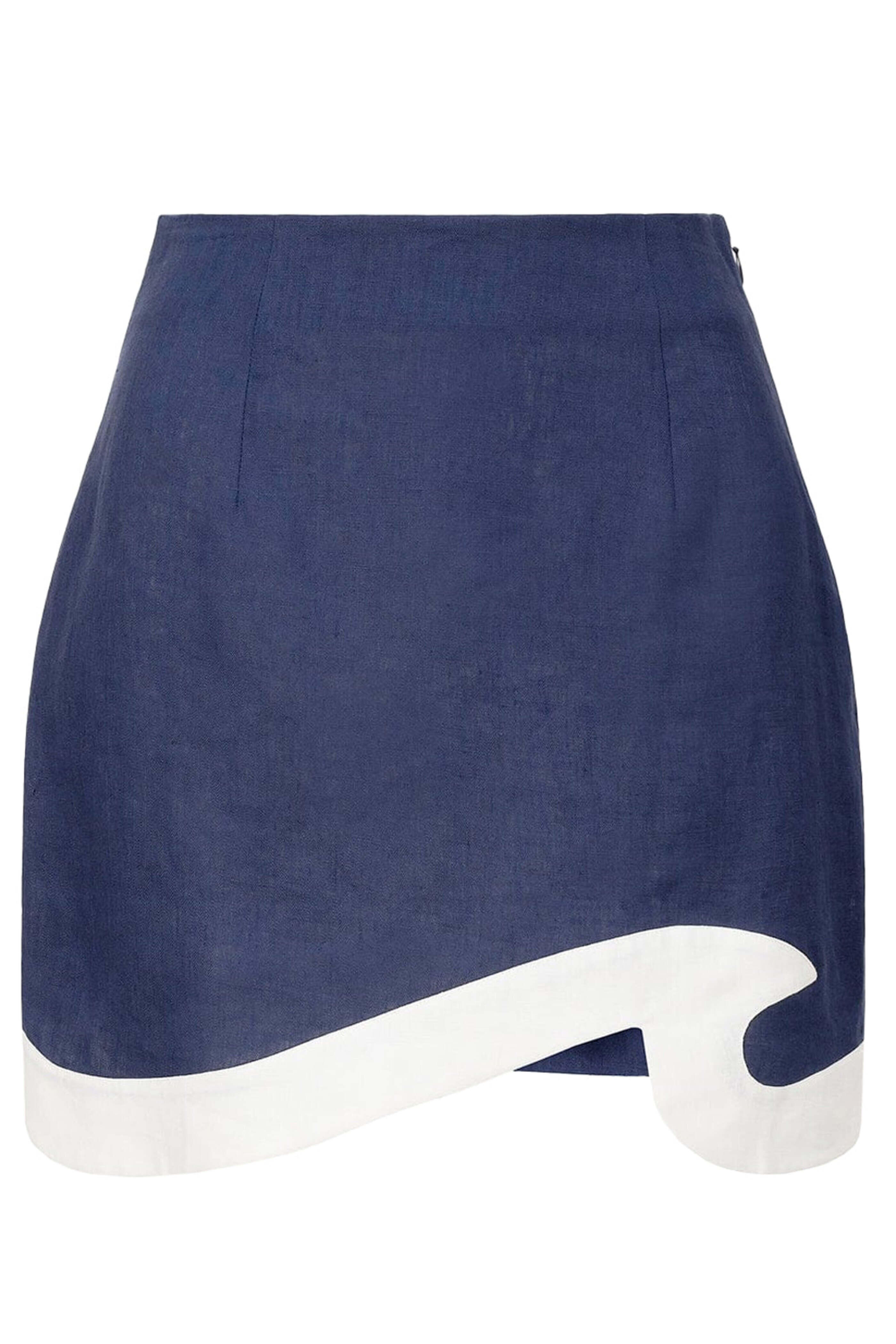 Staud - Navy and White Leandro Skirt