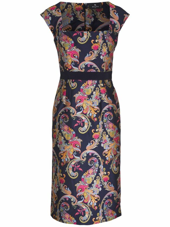 Etro - Navy Floral Printed Dress