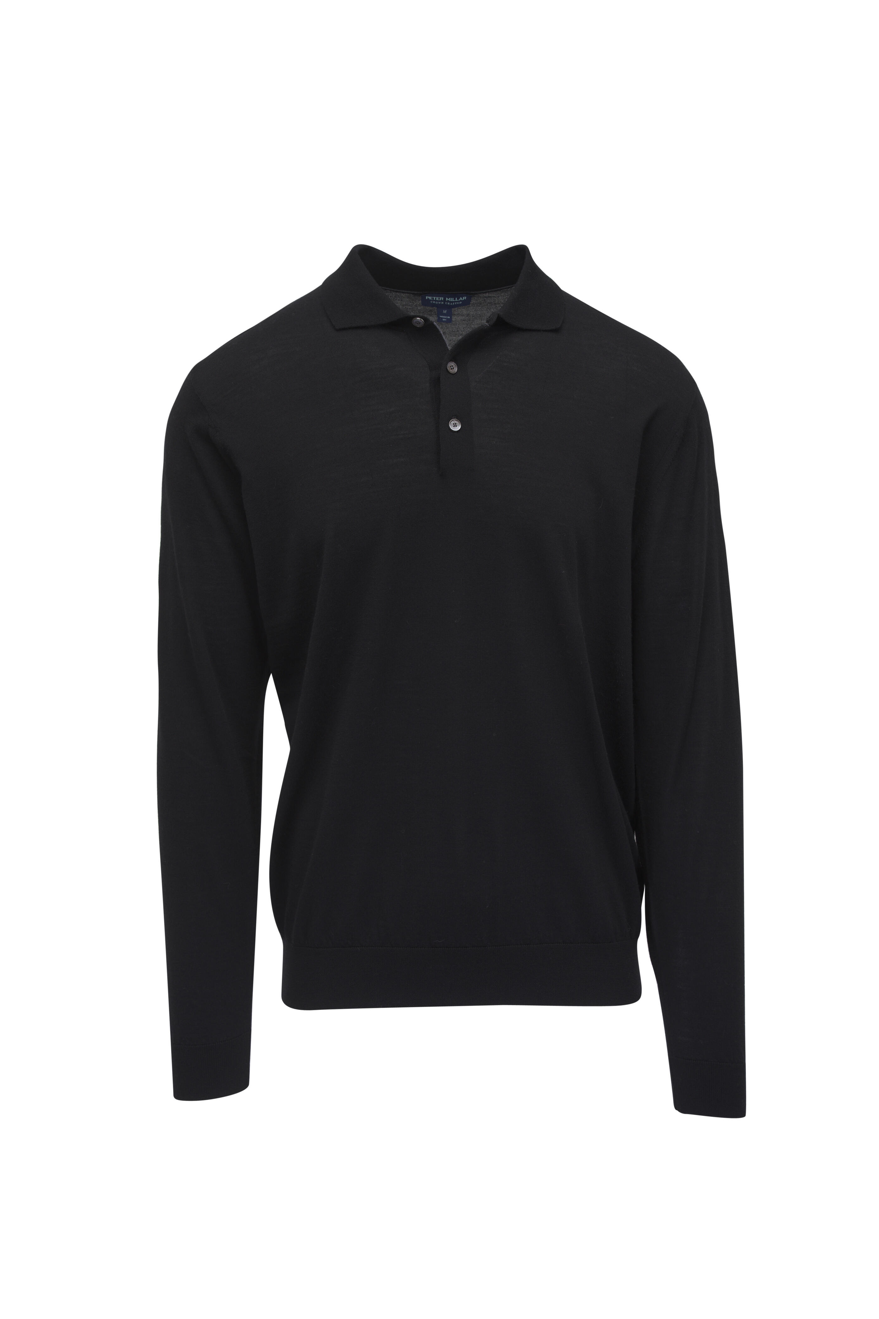 Peter Millar - Dorset Black Wool Polo Sweater