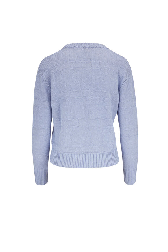 Kinross - Wave Blue Linen Crewneck Sweater 