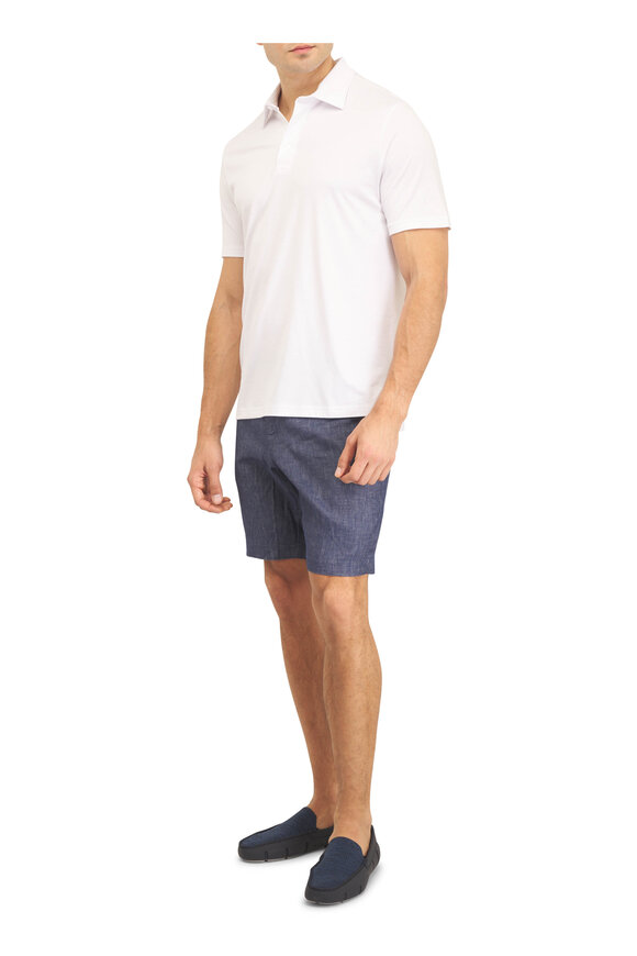 Deke Oasis Indigo Linen & Cotton Bermuda Shorts - view 2