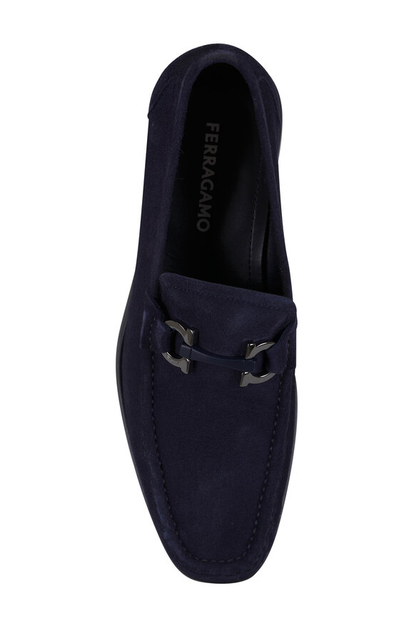 Ferragamo Grandioso 2 Navy Suede Loafer - view 4