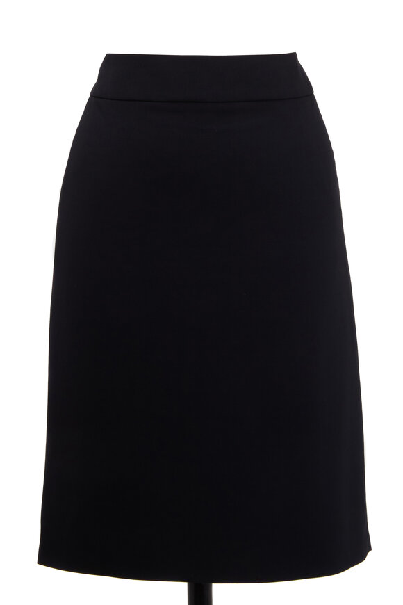 Emporio Armani - Black Featherweight Wool Pencil Skirt