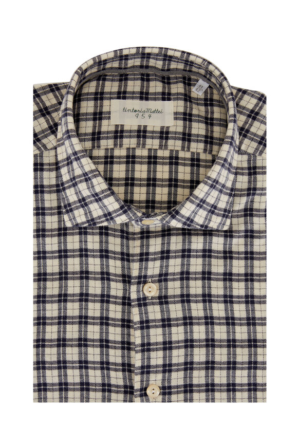 Tintoria - Black & White Check Cotton Sport Shirt 
