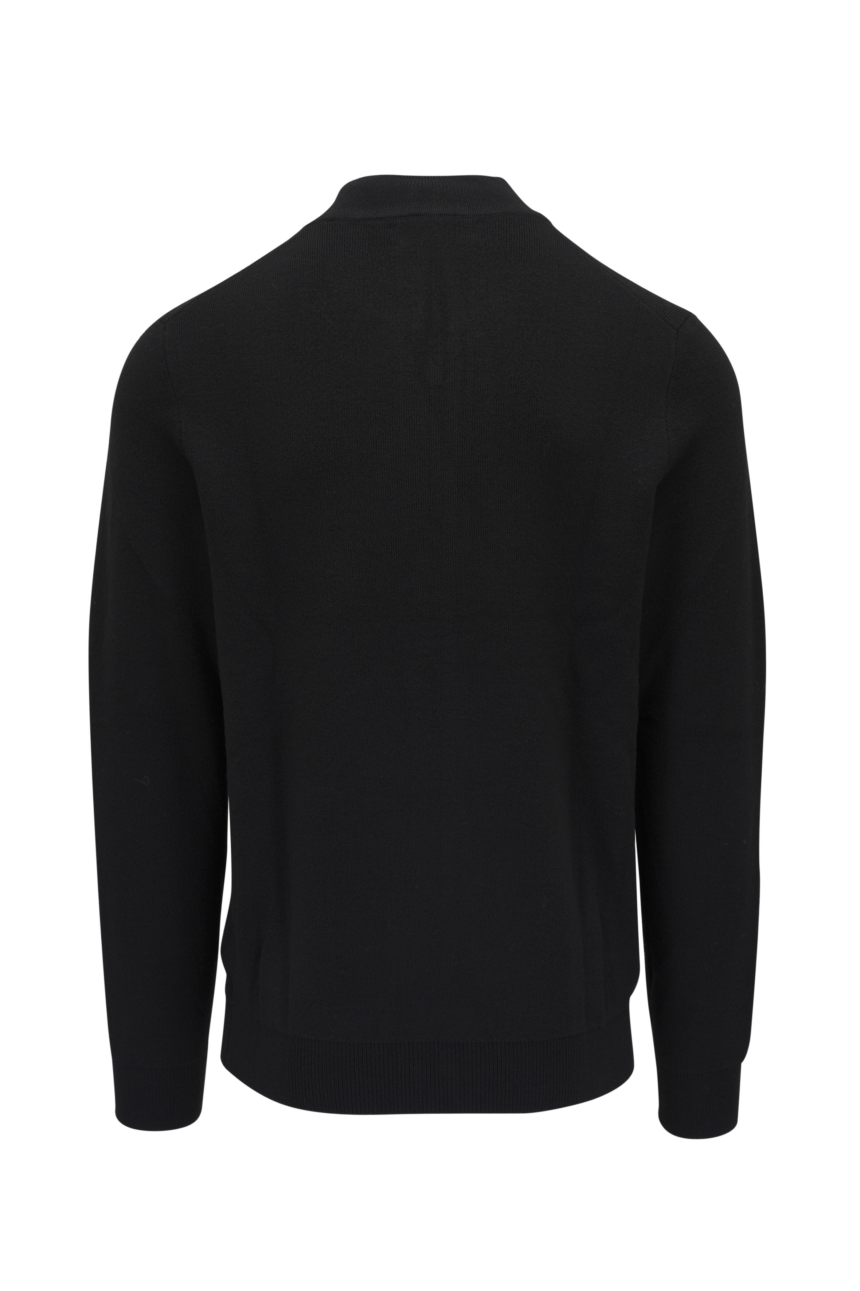 Solid Black Full Zip Sweater Sweaters