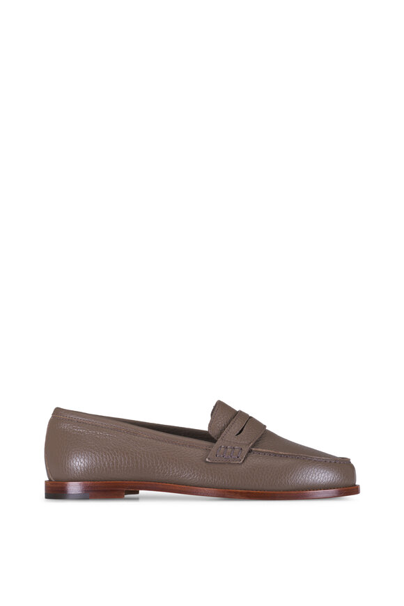 Manolo Blahnik Perrita Medium Brown Leather Penny Loafer - view 2