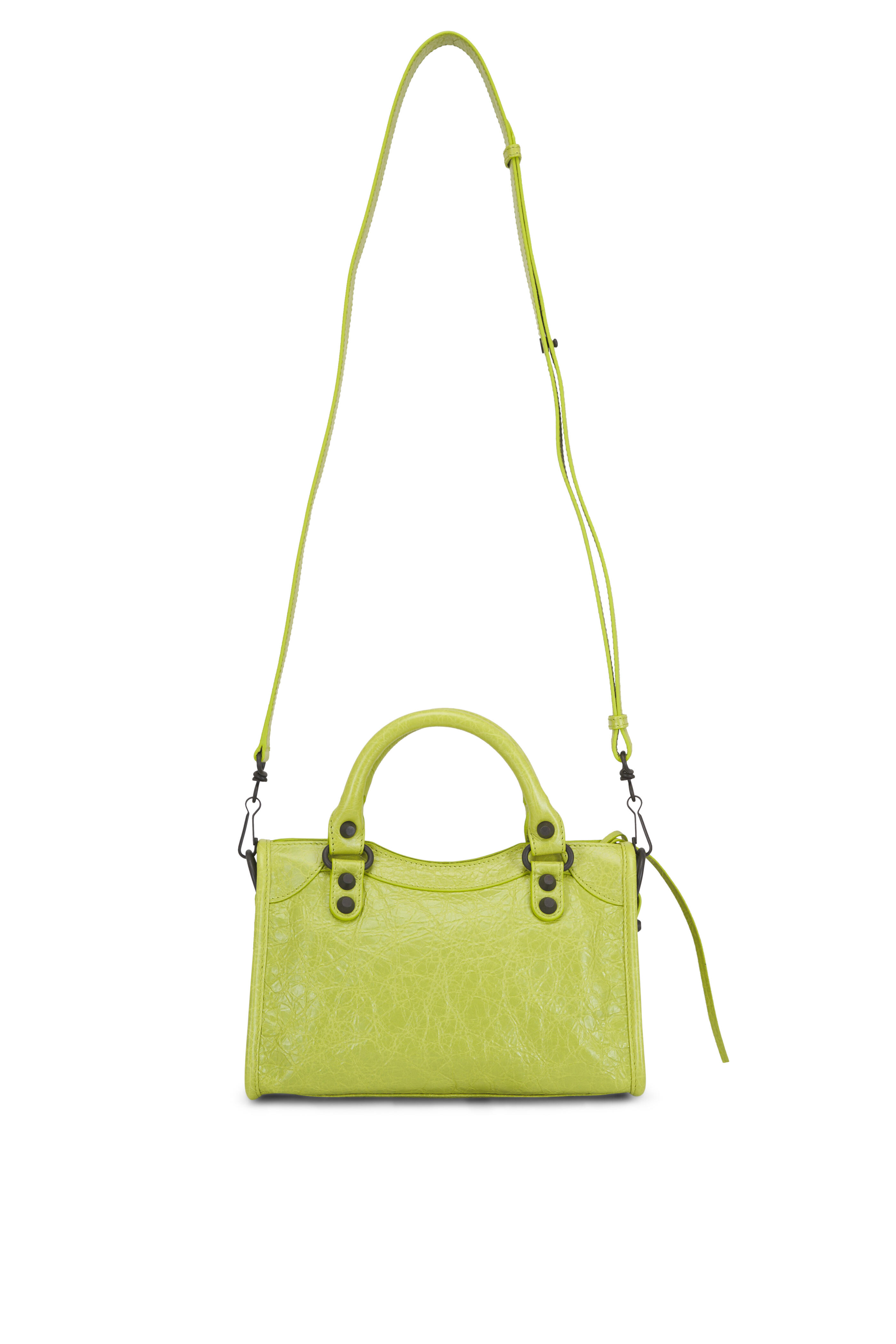 Balenciaga - Mini Le City Pistache Leather Top Handle Bag