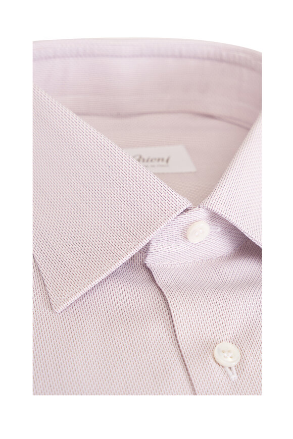 Brioni Lavender Textured Cotton Sport Shirt - view 2
