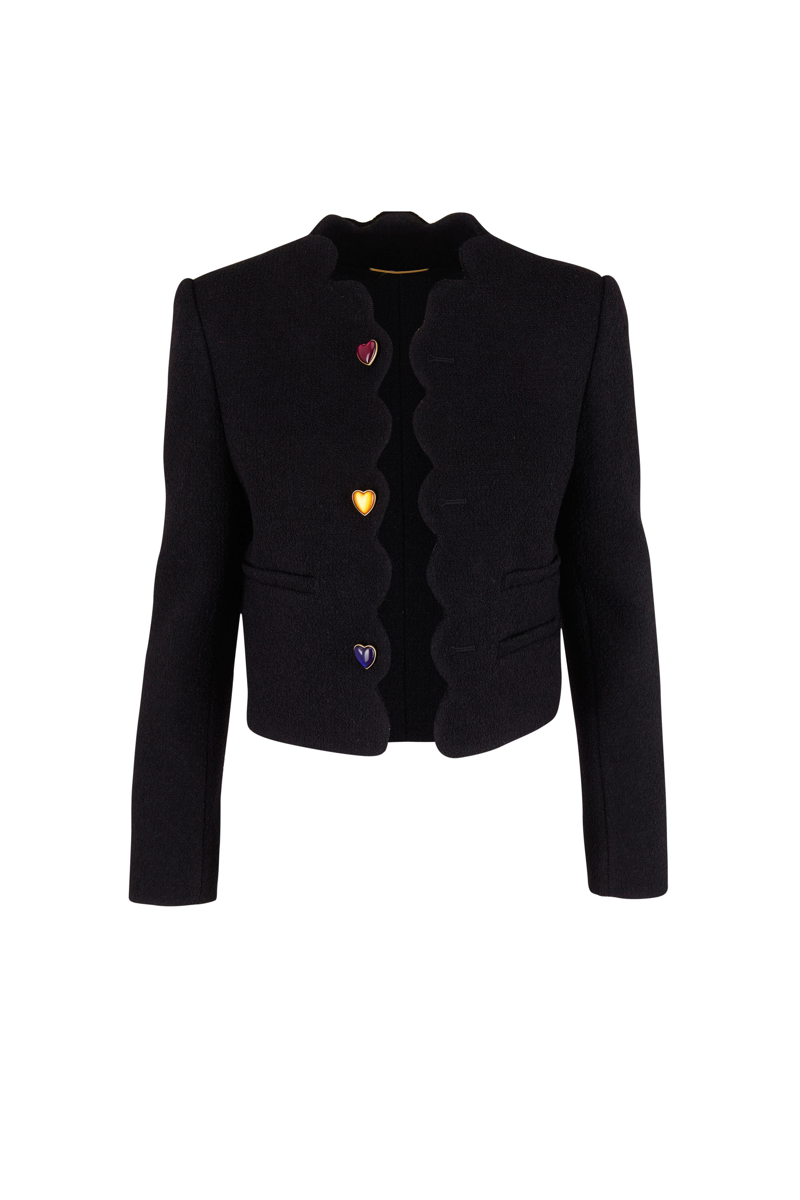 Saint Laurent - Black Bouclé Tweed Cropped Jacket
