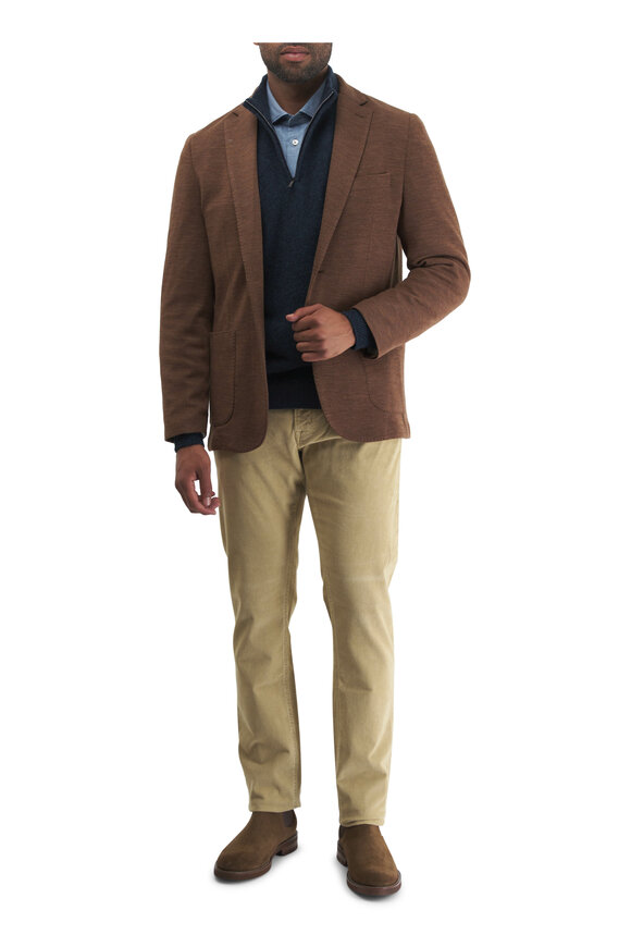 Maurizio Baldassari - Rust Knit Wool Jersey Sportcoat