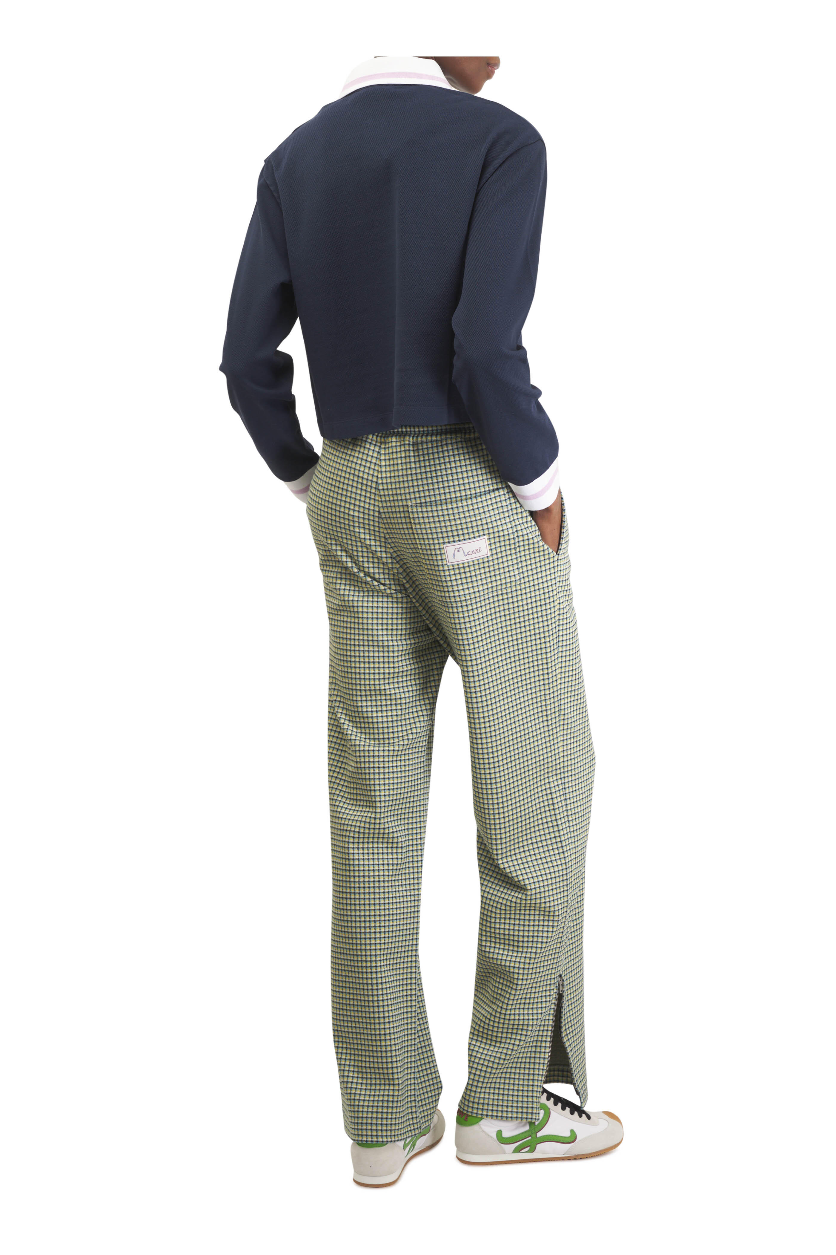 Marni - Green Mini Check Jersey Jacquard Pant