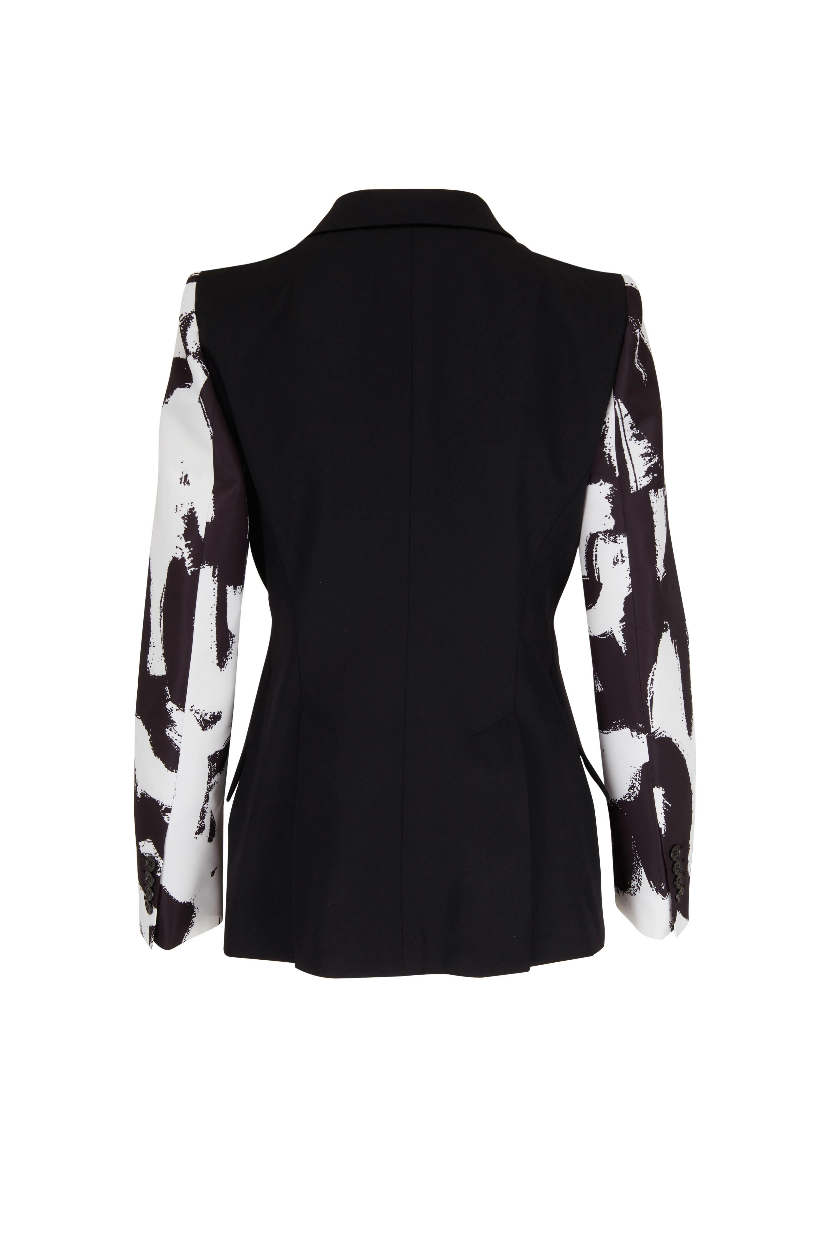 McQueen - Black Abstract Sleeve Blazer
