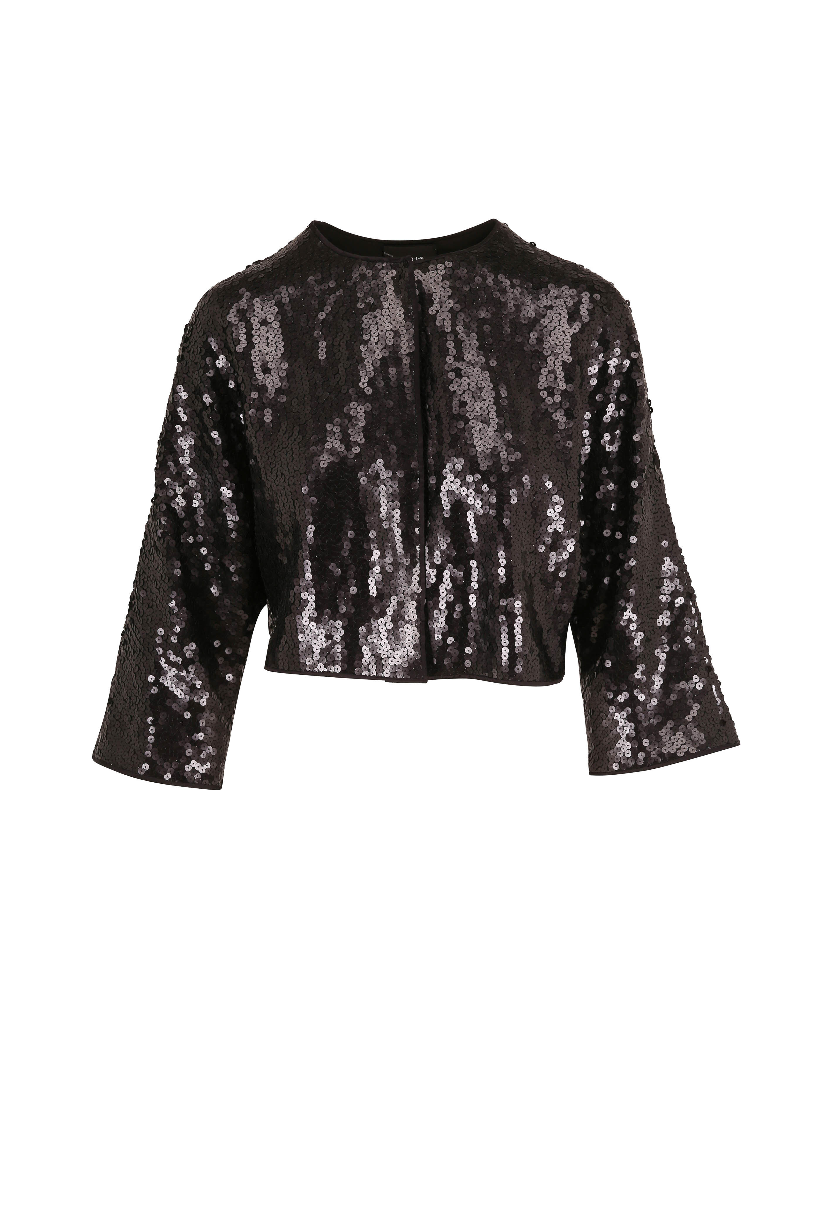 Akris - Fidel Black Sequin Bolero Jacket