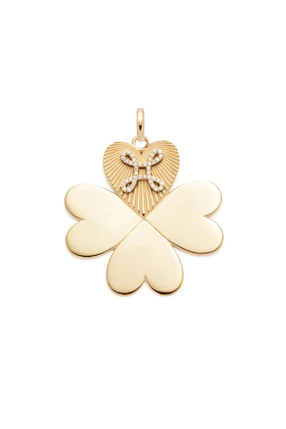 Foundrae - Four Heart Clover Oversized Medallion Charm