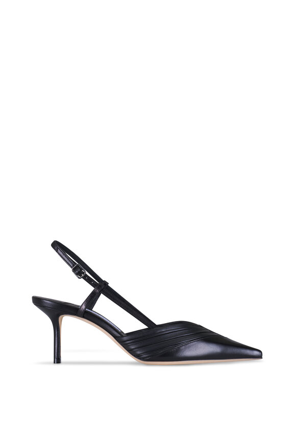 Jimmy Choo Afia Black Leather Slingback, 65mm - view 3