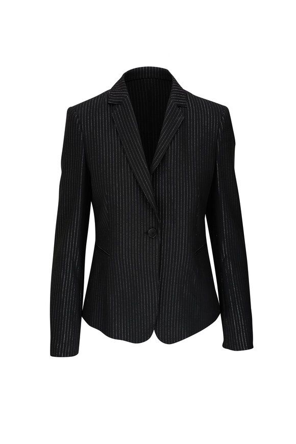 Akris Punto - Black Metallic Pinstripe Jacket