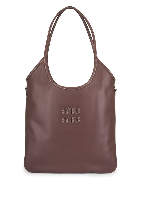 Miu Miu Large Ivy Radica Brown Leather Tote - view 1