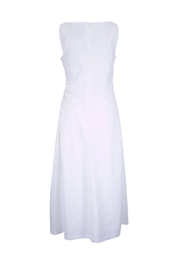 Lela Rose White Cotton Poplin Asymmetrical Flounce Dress - view 3
