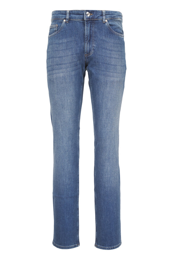 Peter Millar Medium Blue Vintage Washed Five Pocket Jean - view 1