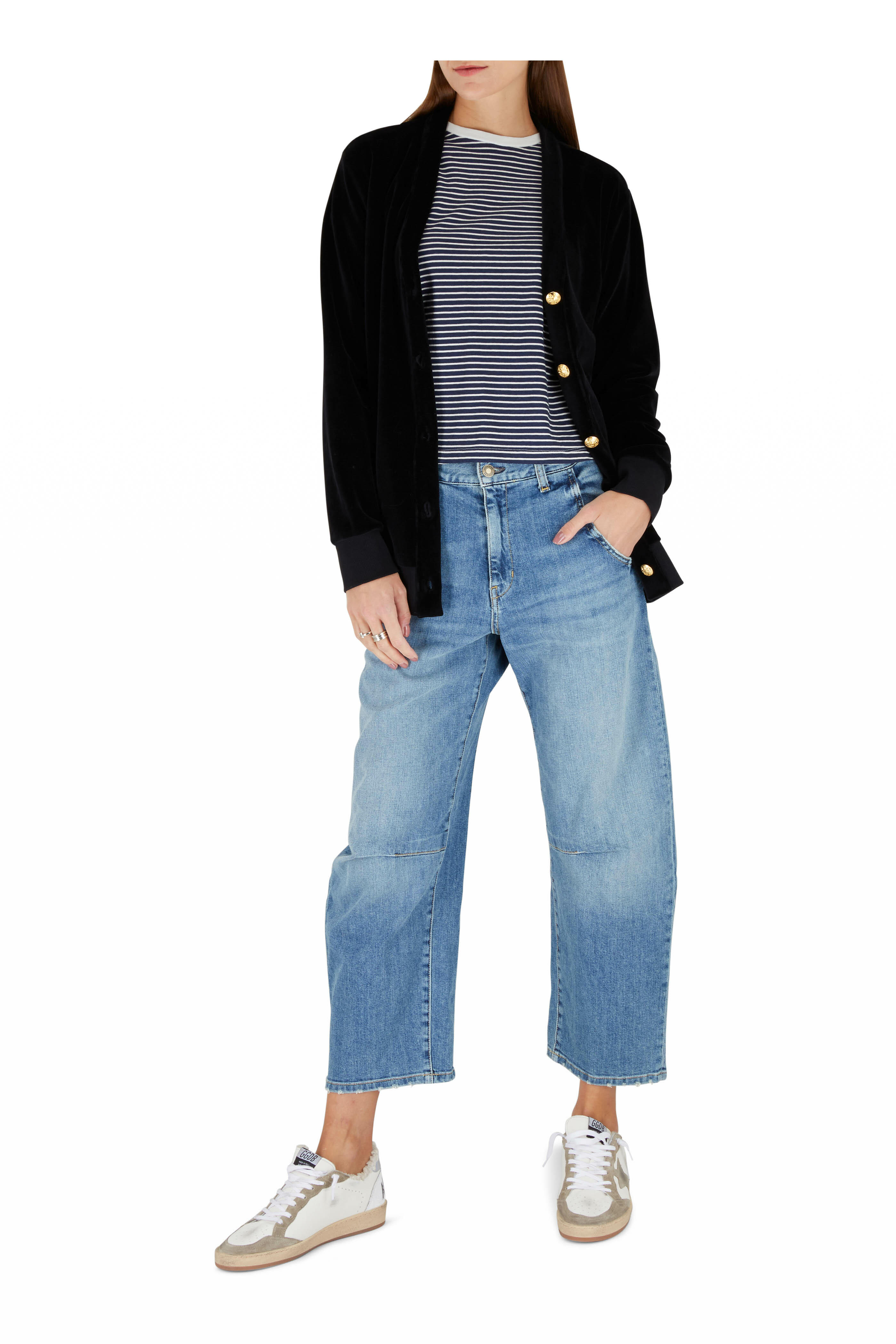 Nili Lotan - Evelina Black Velour Cardigan