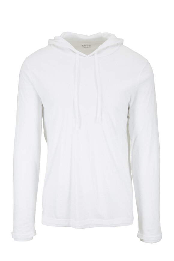 Vince White Double Layer Pullover Hoodie