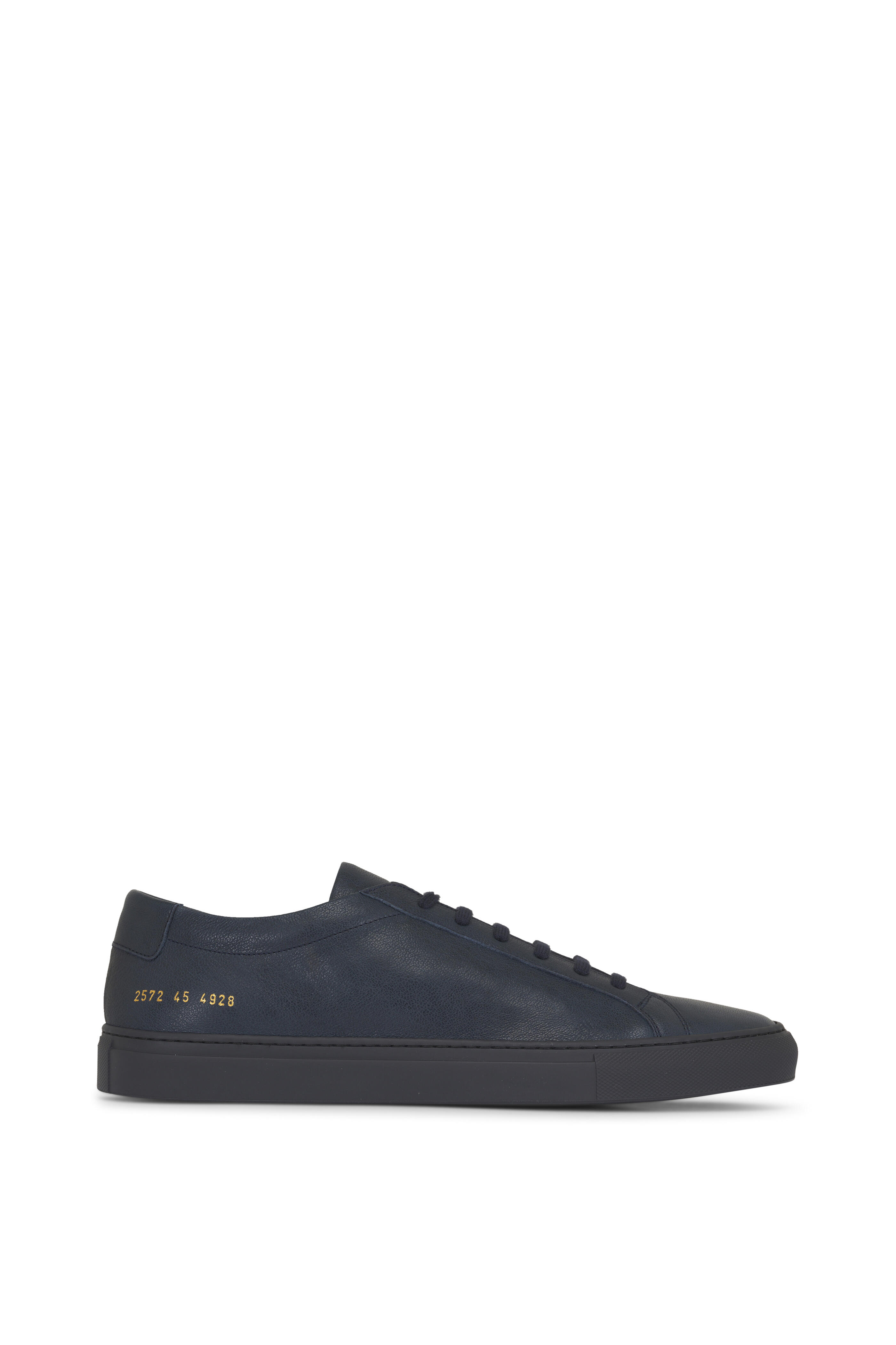 Common Projects - Achilles Premium Navy Blue Leather Low Top Sneaker